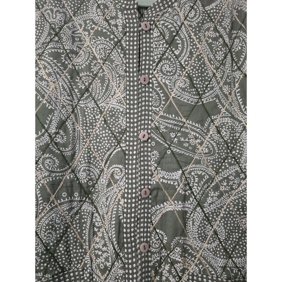 PROVENCE D'AMOUR xlarge REVERSIBLE Green FLORAL Quilted JACKET 100% Cotton - Picture 3 of 5